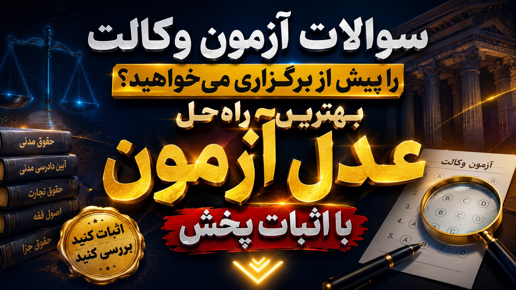 ⚖️ عدلینو | دستیار آمادگی آزمون وکالت