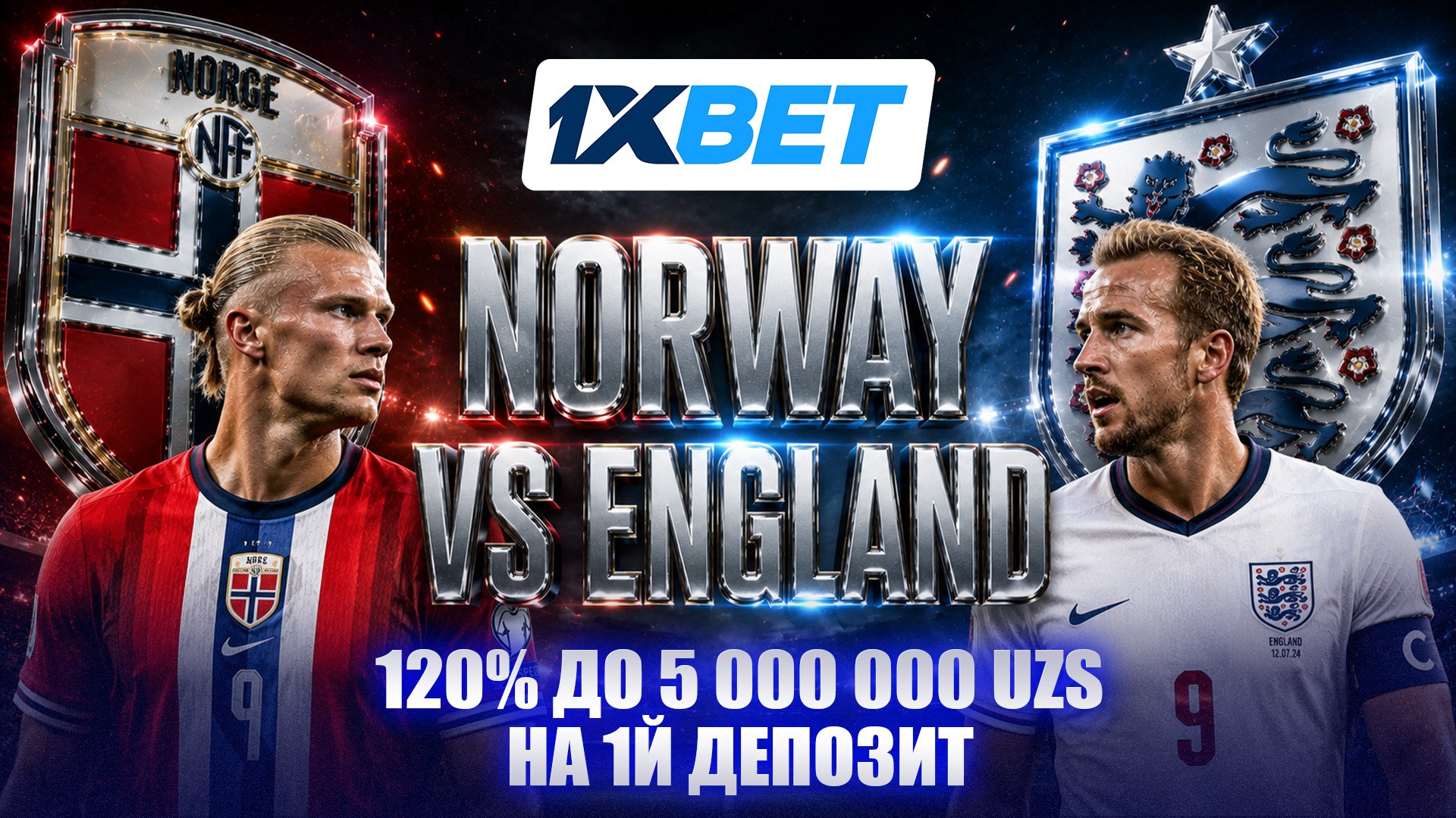 Norvegiya⚡️Angliya. Bonus 5 000 000 UZS